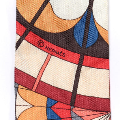 Hermes Silk Rose de Compas Twilly Black Rouge Jaune Pale 4 of 4