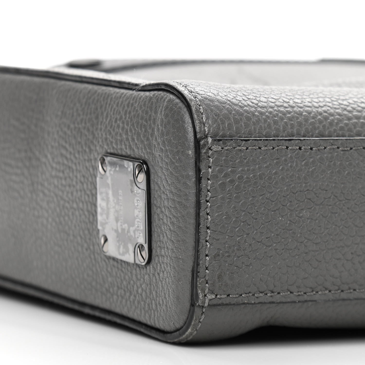MCM Calfskin Messenger Bag Charcoal 10 of 16