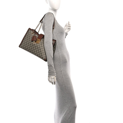 Gucci GG Supreme Monogram Medium Padlock Tote Beige Cuir 2 of 10