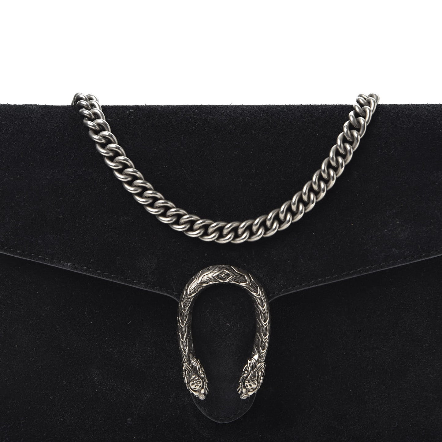 Suede Mini Dionysus Chain Wallet Black