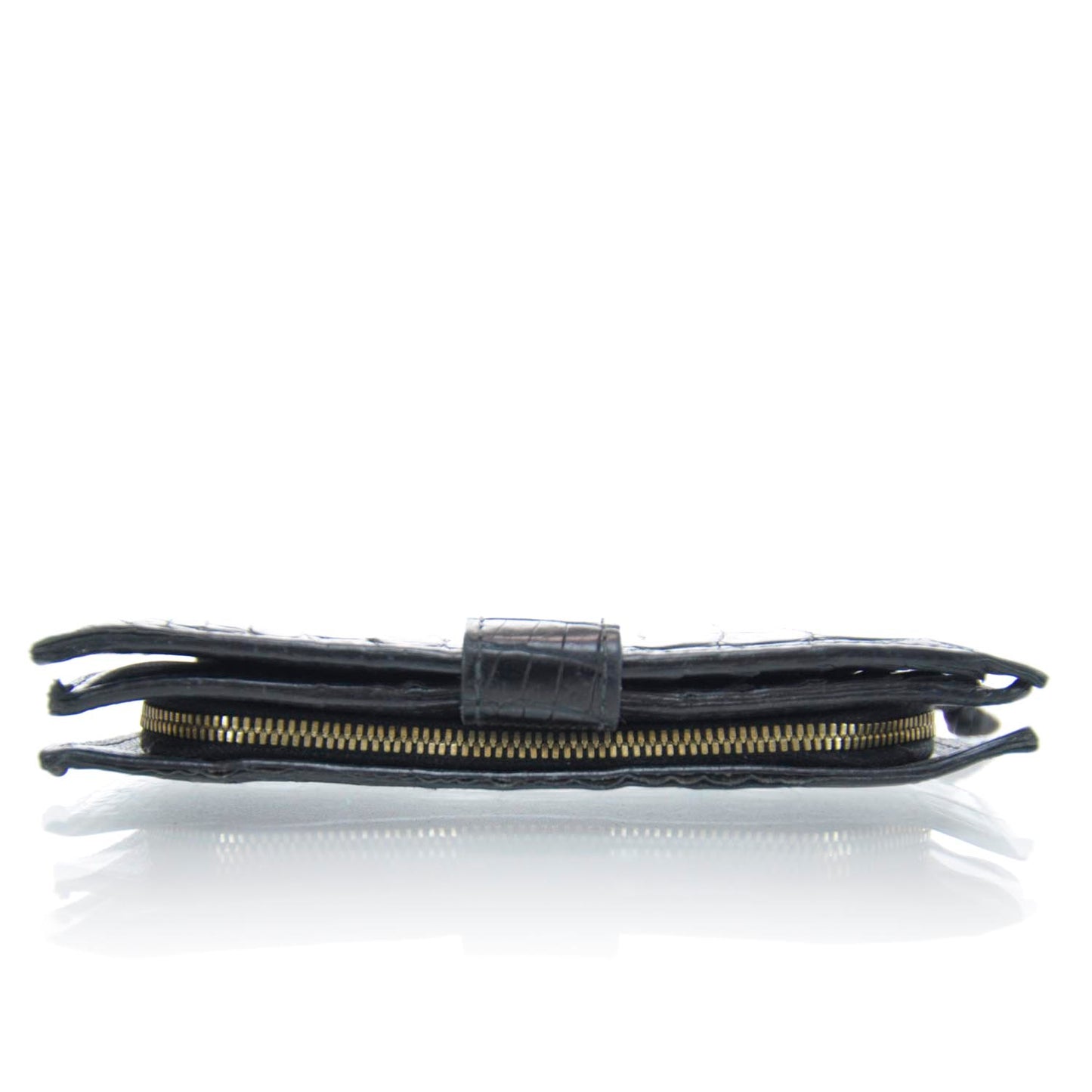 Crocodile Clutch Wallet Black