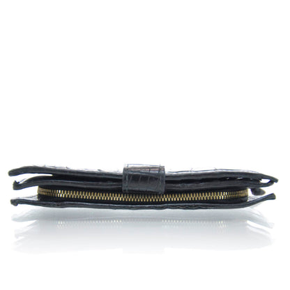 Bottega Veneta Crocodile Clutch Wallet Black 4 of 12