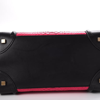 Celine Python Smooth Calfskin Tri-color Mini Luggage Fuchsia 10 of 12