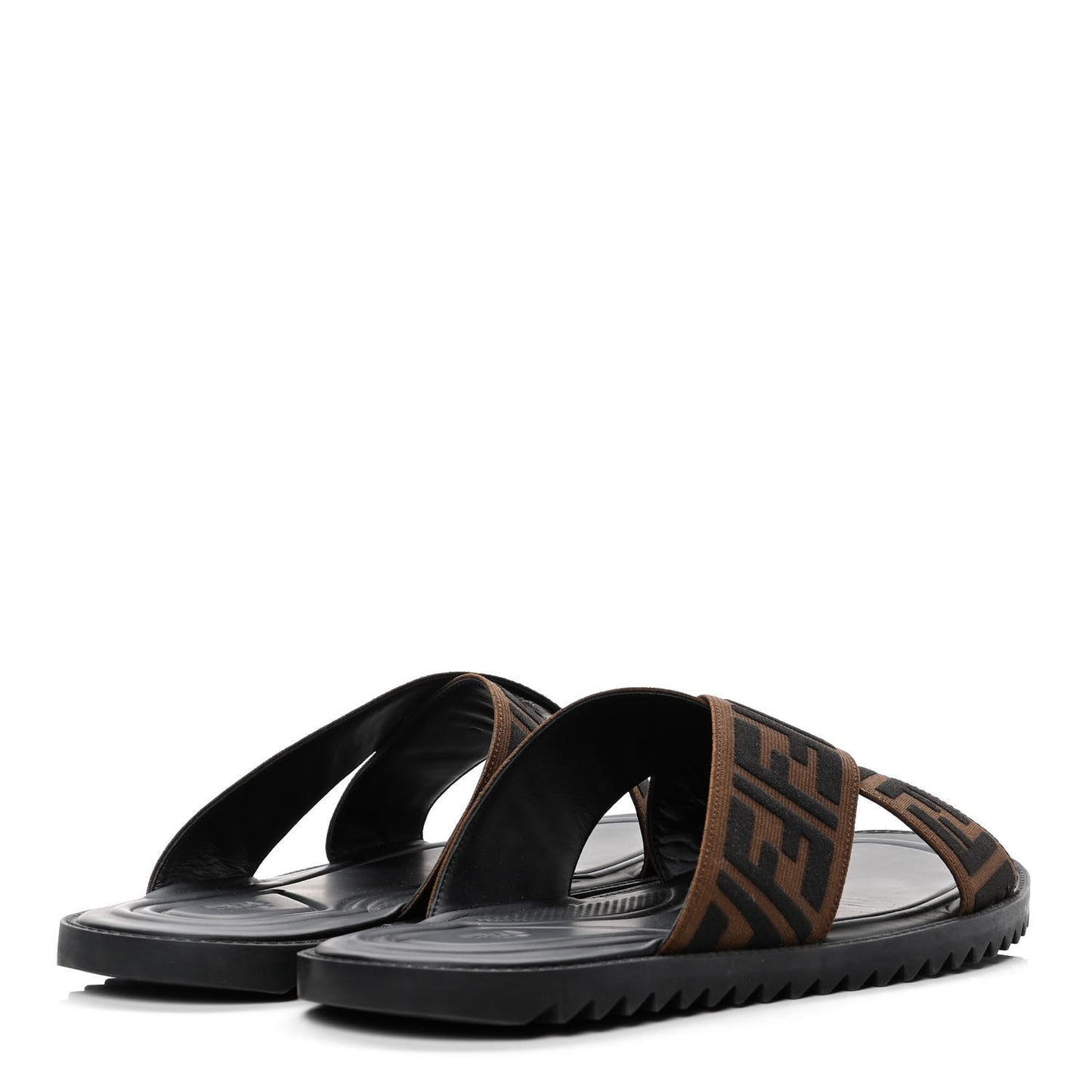 Fabric Rubber Macro FF Embroidered Mens Crisscross Slide Sandals 11 Maya Black