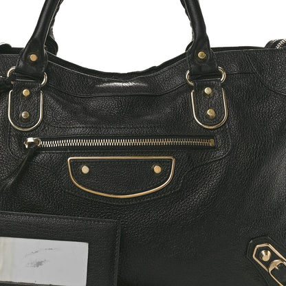 Balenciaga Chevre Gold Metallic Edge Hardware City Black 9 of 18