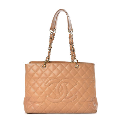 Chanel Caviar Quilted Grand Shopping Tote GST Beige 1 of 21