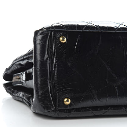 Chanel Glazed Crackled Calfskin Small Reissue Tote Black 9 of 11