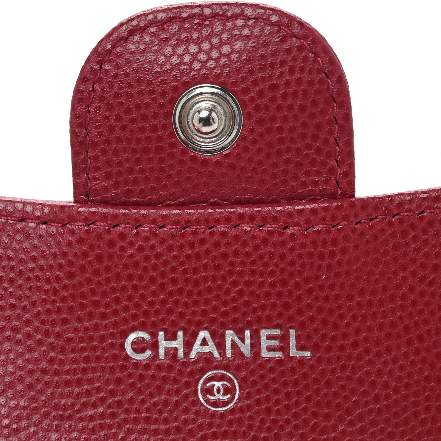 Chanel Caviar Quilted Flap Card Holder Wallet Dark Pink 6 of 10