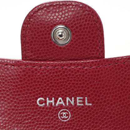Chanel Caviar Quilted Flap Card Holder Wallet Dark Pink 6 of 10