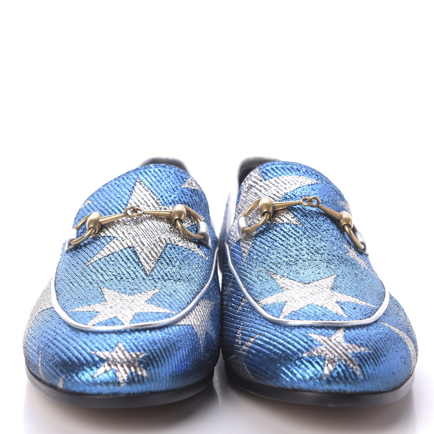 Lurex Calfskin Starry Sky Womens Jordaan Loafers 38.5 Bluette Silver