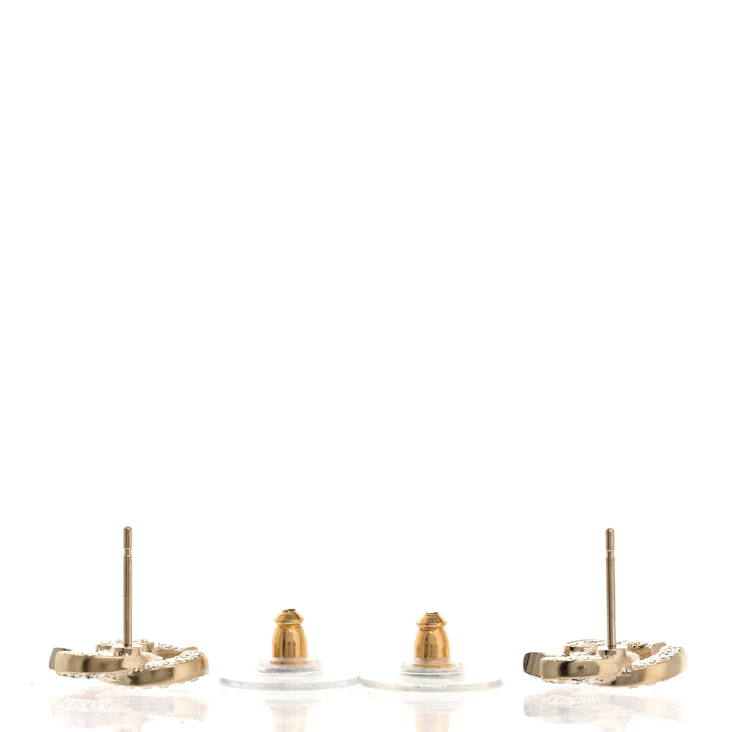 Chanel Crystal CC Earrings Gold 4 of 5