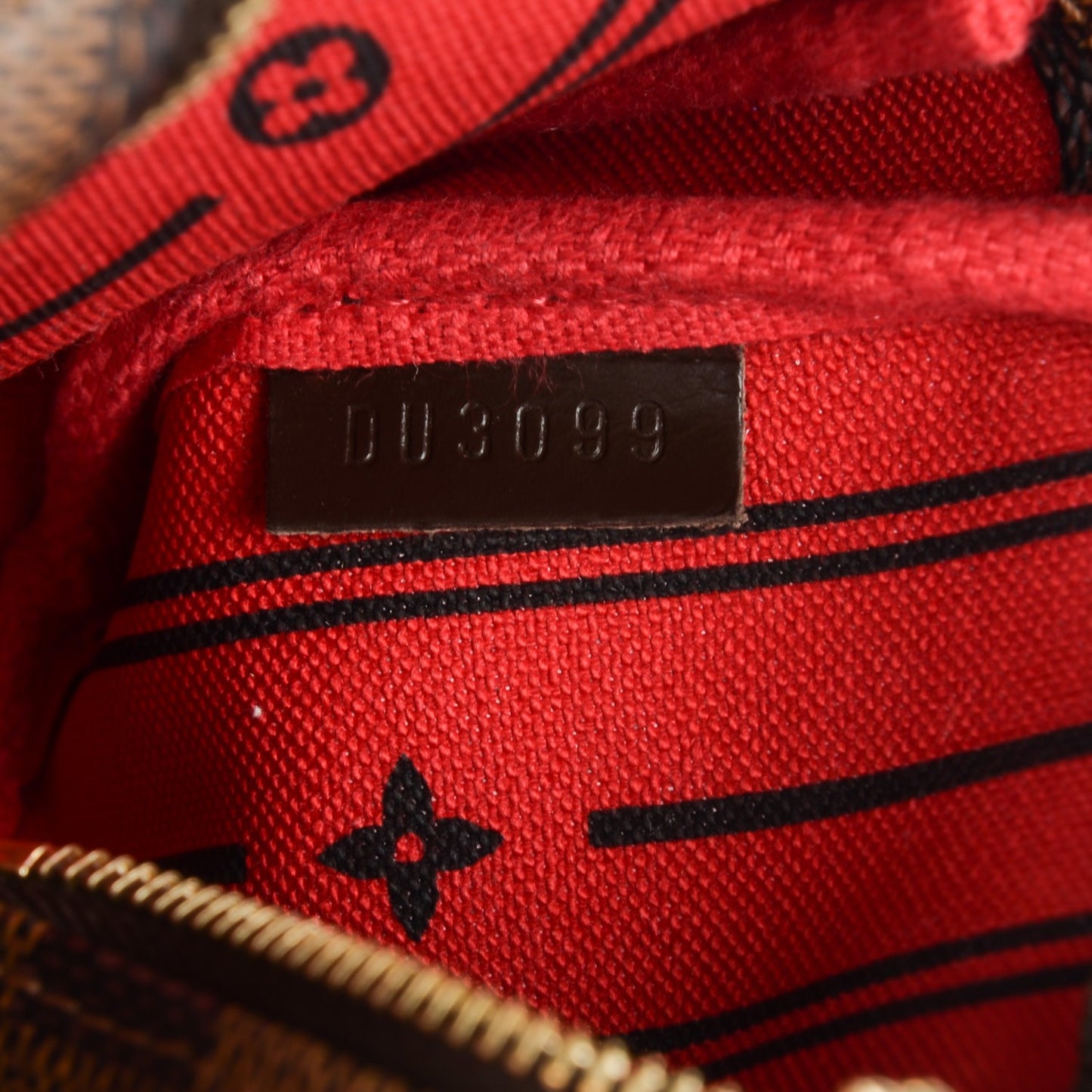 Damier Ebene Complice Trunks and Bags Mini Pochette Accessories Red