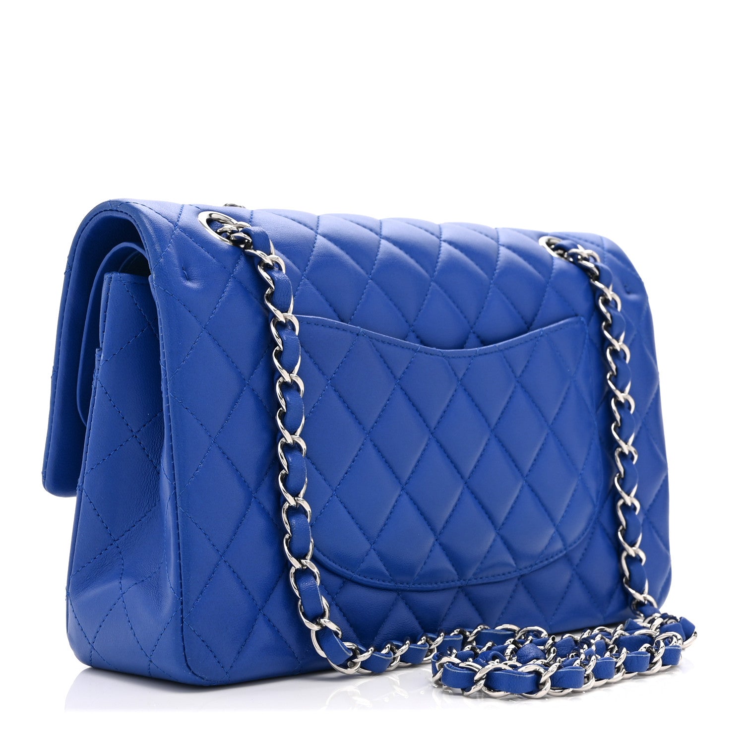 Chanel Lambskin Quilted Medium Double Flap Blue 3 of 10