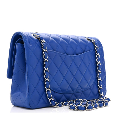 Chanel Lambskin Quilted Medium Double Flap Blue 3 of 10