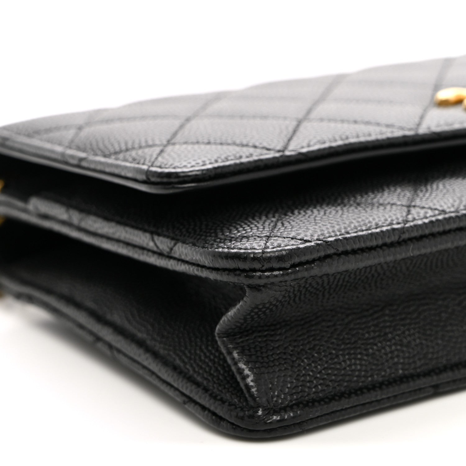 Chanel Caviar Quilted Coco Stamps Wallet On Chain WOC Black 9 of 10