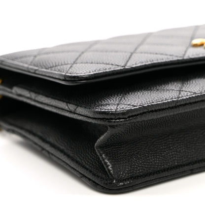 Chanel Caviar Quilted Coco Stamps Wallet On Chain WOC Black 9 of 10