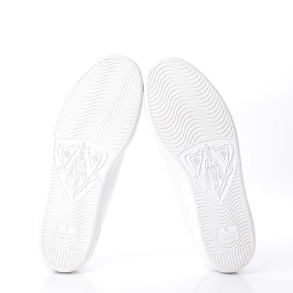 Gucci Calfskin Interlocking G Perforated Womens Ace Sneakers 38.5 White Grey Sky 6 of 10