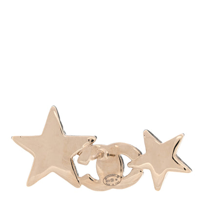 Chanel Crystal Star CC Earrings Gold 4 of 5