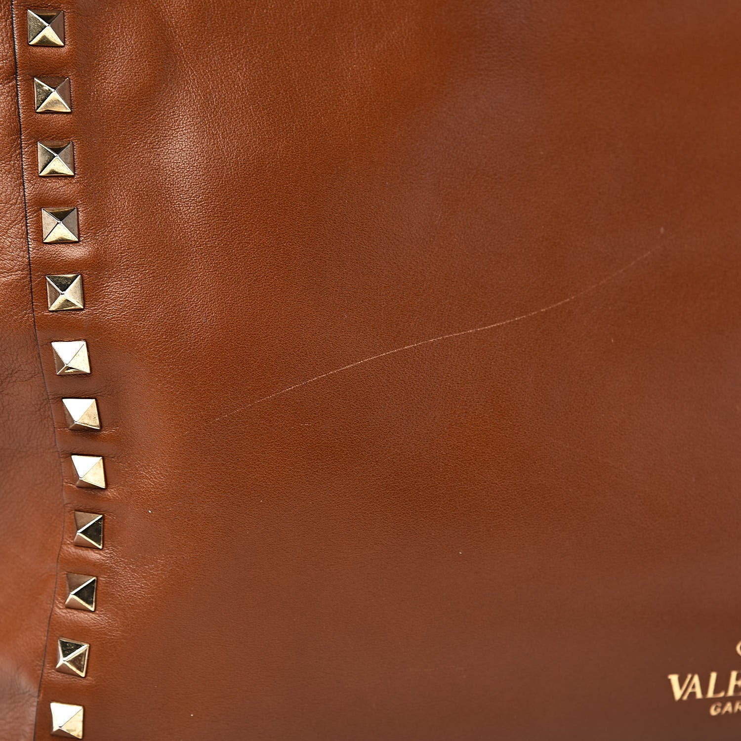 Valentino Garavani Vitello Medium Rockstud Tote Camel 12 of 16