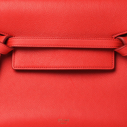 Celine Grained Calfskin Micro Belt Bag Coquelicot 9 of 11