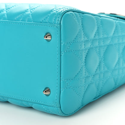 Christian Dior Lambskin Cannage Medium Lady Dior Turquoise 10 of 10