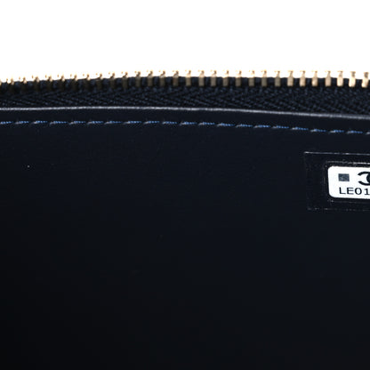 Chanel Denim Quilted Small Vanity Case With Chain Dark Blue Orange 6 of 9