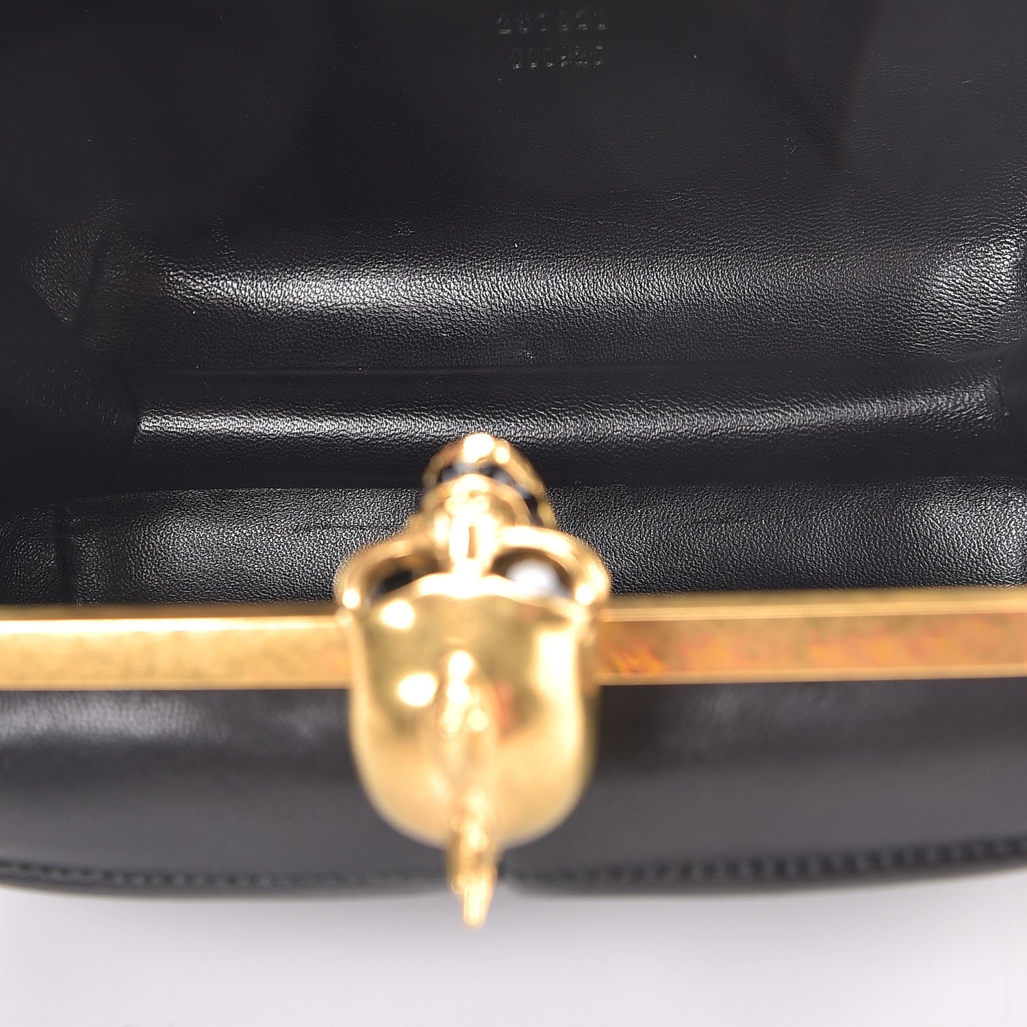 Alexander McQueen Lambskin Pleated Skull Box Clutch Black 5 of 8