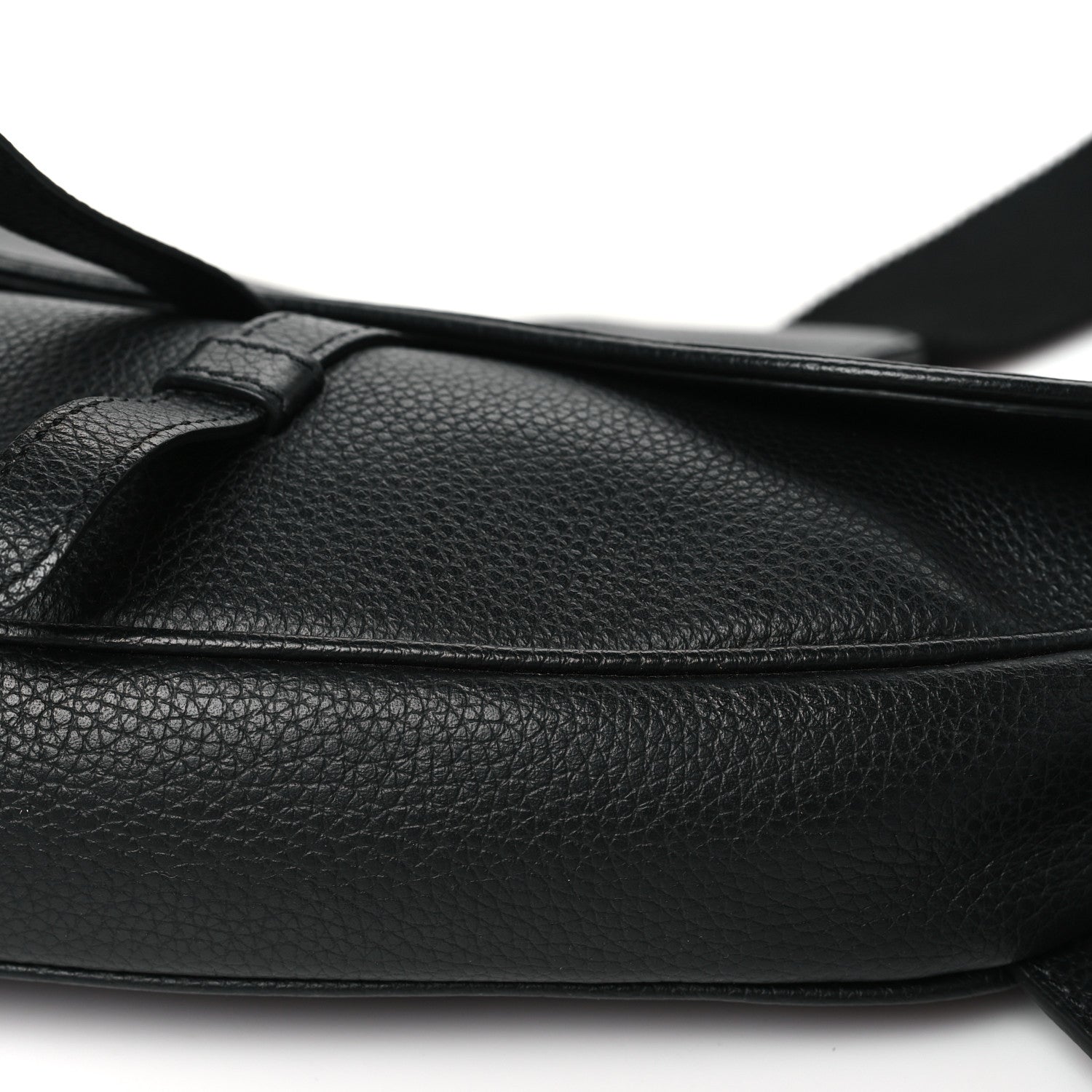 Christian Dior Grained Calfskin Mens Saddle Bag Black 10 of 10