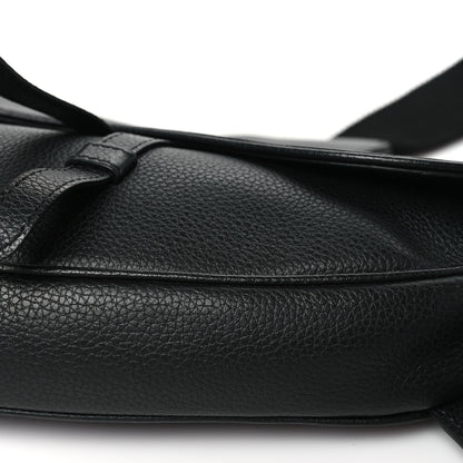 Christian Dior Grained Calfskin Mens Saddle Bag Black 10 of 10