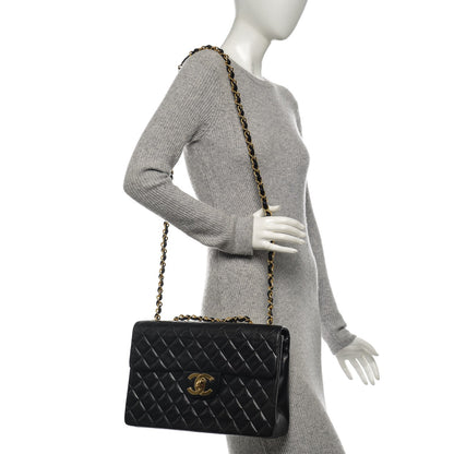 Chanel Lambskin Quilted XL Jumbo Single Flap Black 2 of 7