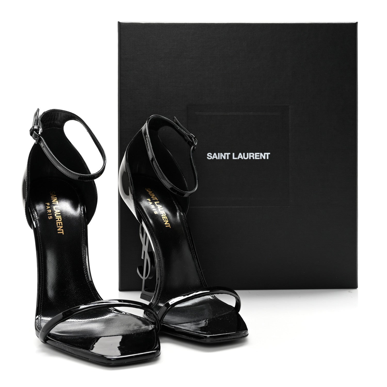 Saint Laurent Patent Calfskin Opyum 110 Sandals 40.5 Black 8 of 8
