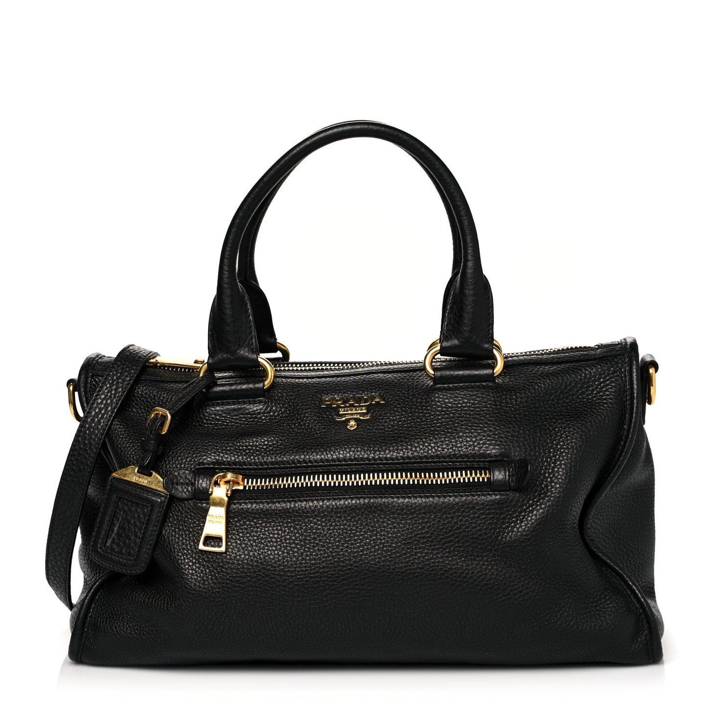 Vitello Daino Shopping Satchel Black