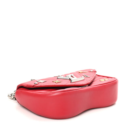 Louis Vuitton Calfskin Love Lock New Wave Chain PM Red 4 of 9