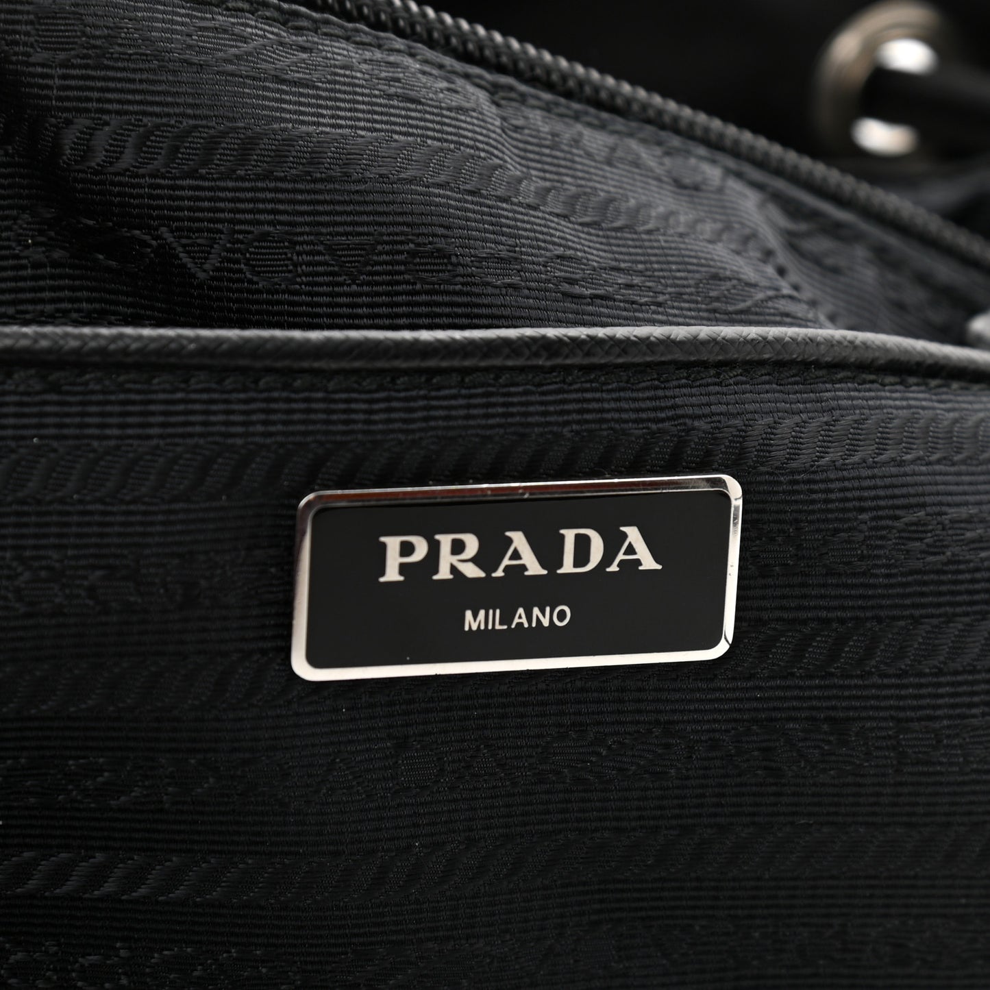 Tessuto Nylon Grommet Backpack Black