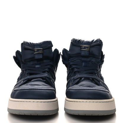 Fendi Nylon Mens Baguette Match High Top Sneakers 6 Blue Grey 3 of 9