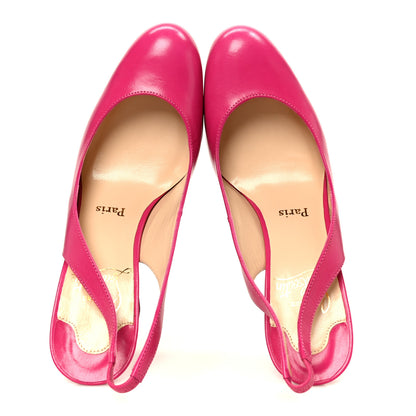 Christian Louboutin Calfskin Fifi Sling 85 Pumps 37 Hot Pink 2 of 8