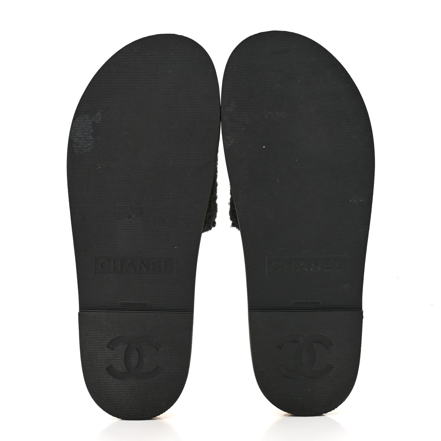Chanel Fabric Pearl Cork CC Slip On Sandals 40 Black 6 of 10