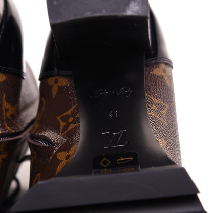 Louis Vuitton Patent Calfskin Monogram Star Trail Ankle Boots 41 Black 10 of 13