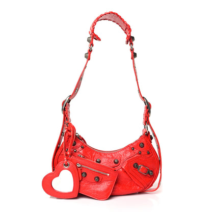 Balenciaga Agneau Arena Le Cagole Shoulder Bag XS Tomato Red 1 of 9