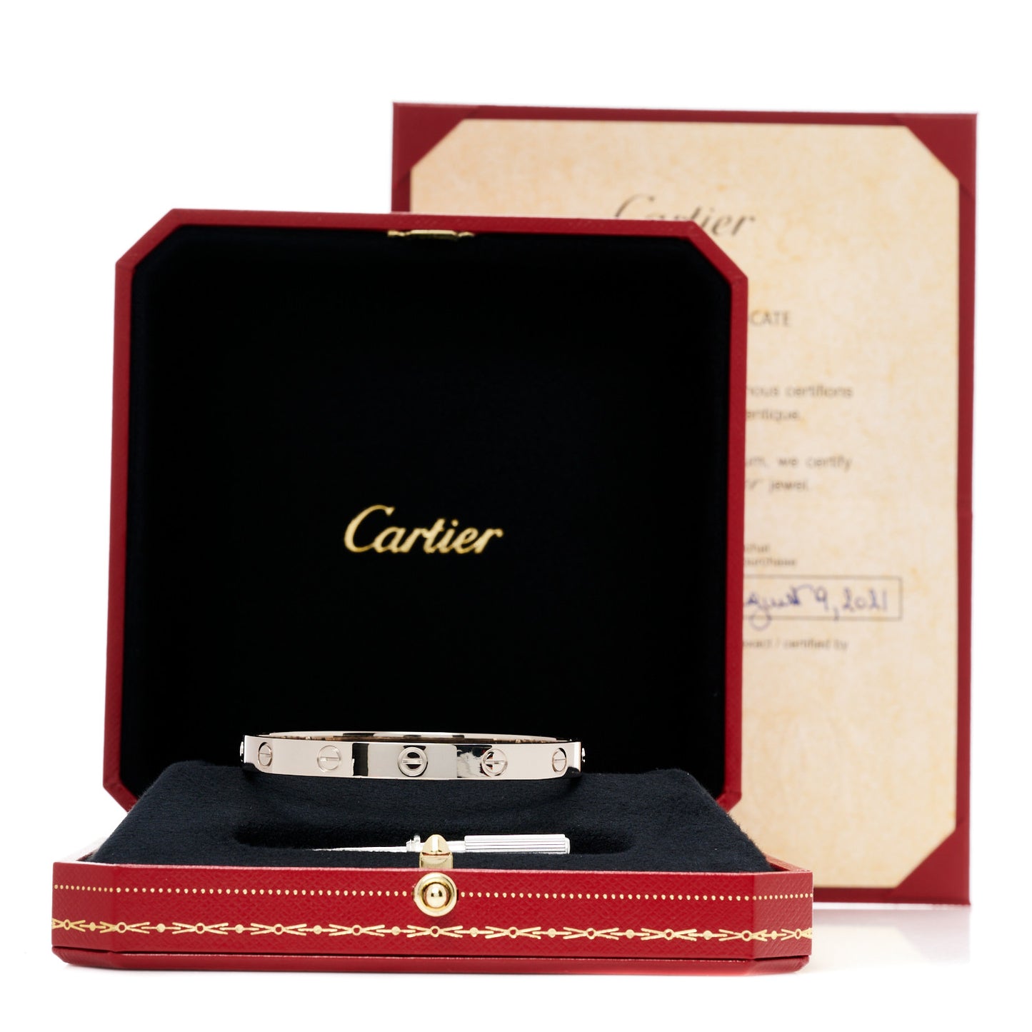18K White Gold LOVE Bracelet 16