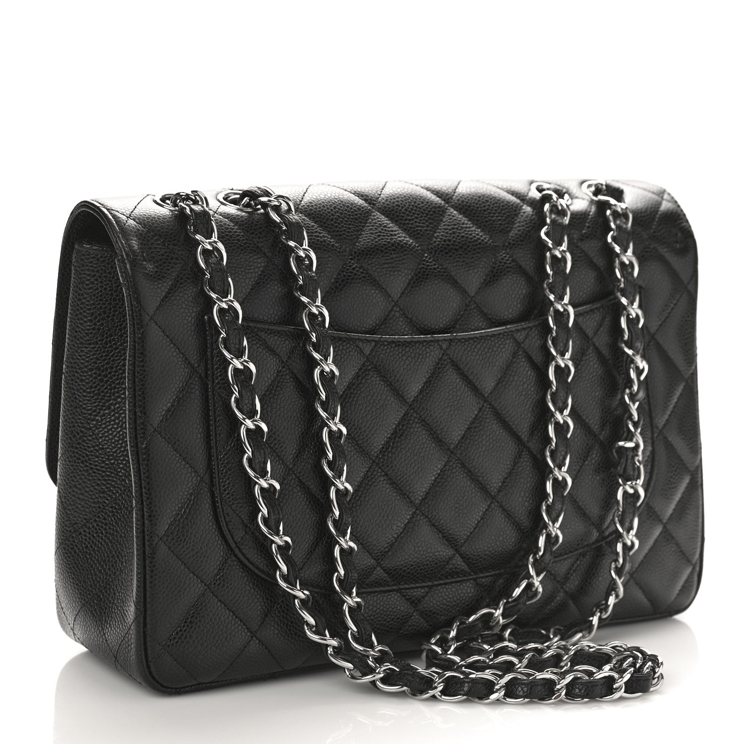 Chanel Caviar Quilted Jumbo Single Flap Black 2 of 9