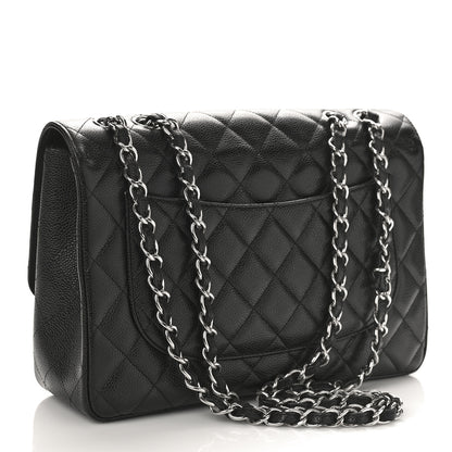Chanel Caviar Quilted Jumbo Single Flap Black 2 of 9