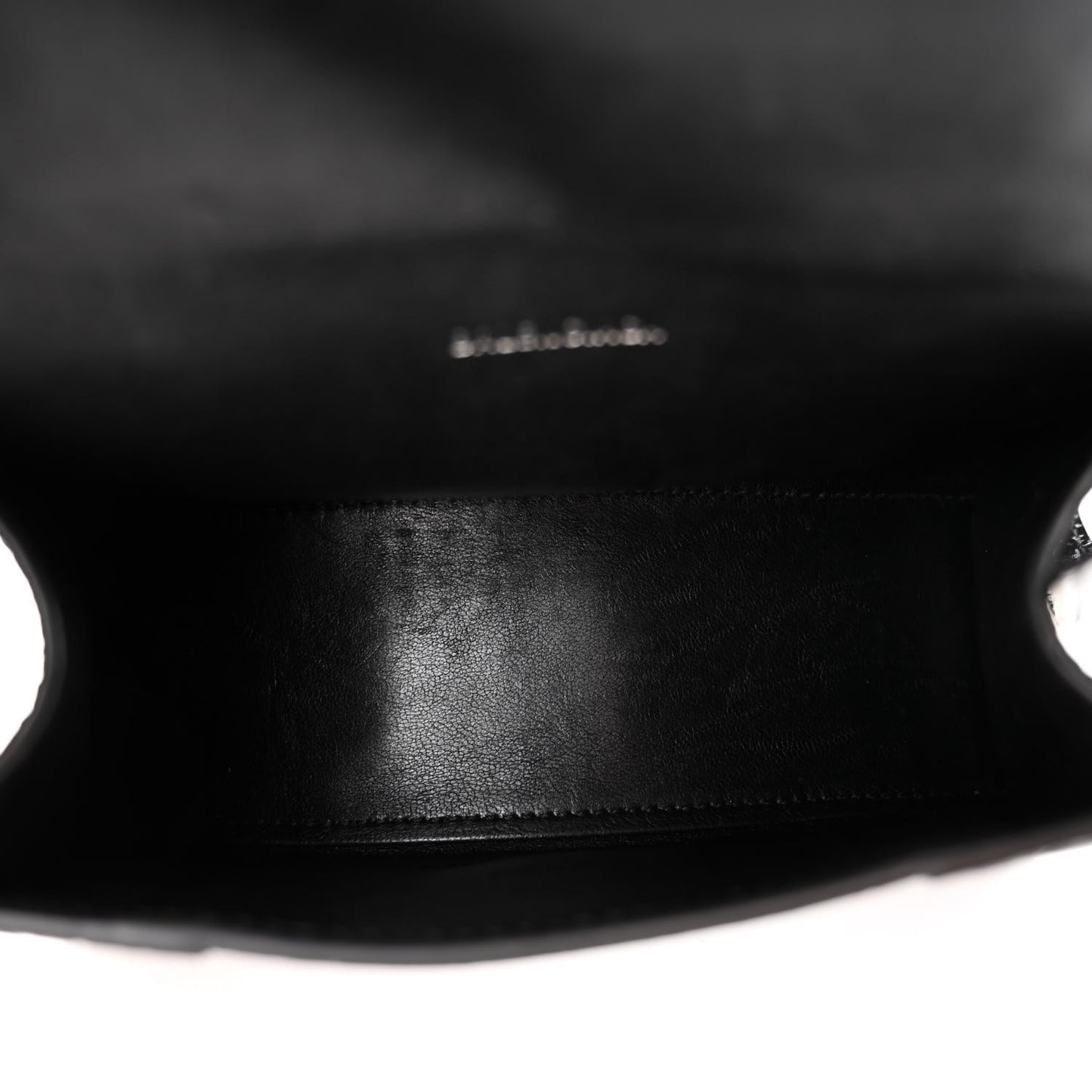 Shiny Calfskin Monochrome Crocodile Embossed Hourglass Top Handle Bag XS Black