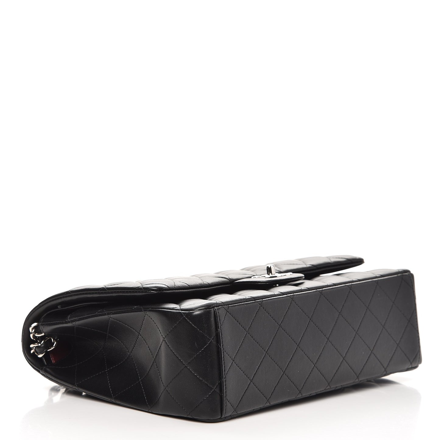 Lambskin Quilted Maxi Double Flap Black
