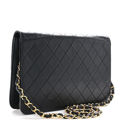 Chanel Lambskin Quilted Clutch With Chain Flap Black 3 of 10