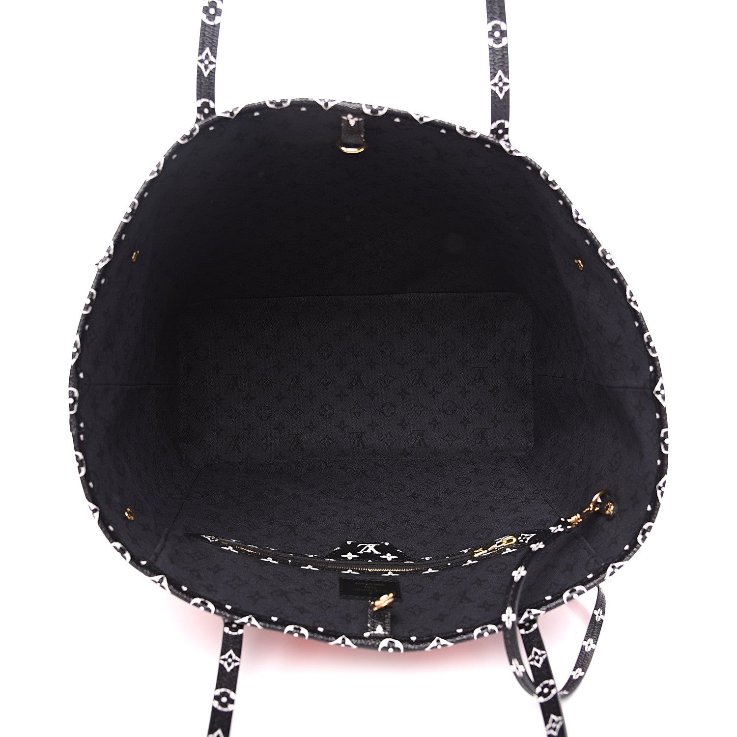 Louis Vuitton Monogram Giant Crafty Neverfull MM Creme Rouge Black 4 of 7