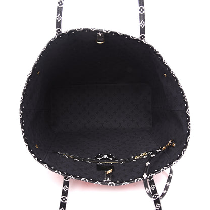 Louis Vuitton Monogram Giant Crafty Neverfull MM Creme Rouge Black 4 of 7