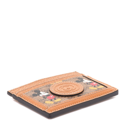 Gucci X DISNEY Mini Vintage GG Supreme Monogram Mickey Mouse Card Holder Beige Vintage Sun Oil 4 of 6