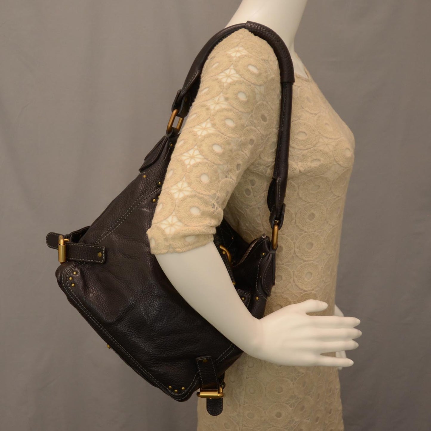Leather Paddington Hobo Black