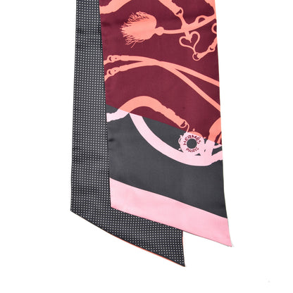 Hermes Silk Festival des Amazones Tattoo a Pois Maxi Twilly 2 of 3